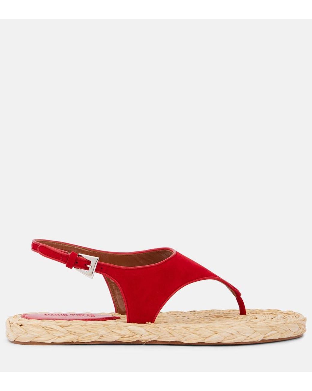 Paris Texas Red Amalfi Suede Thong Sandals