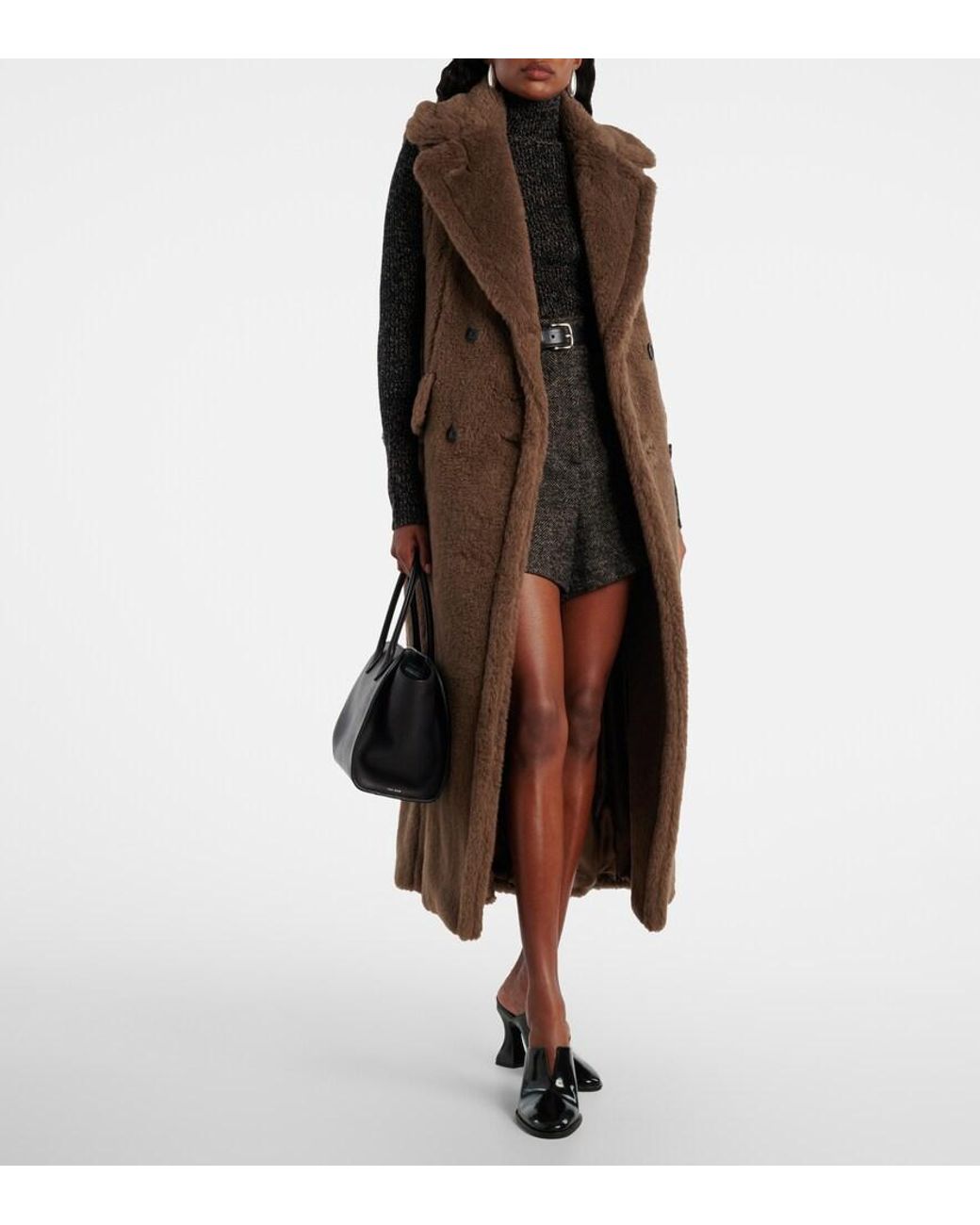 Max Mara Brown Alpaca, Wool, And Silk Teddy Coat