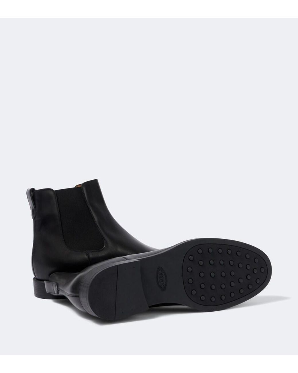 Tod's Black Leather Chelsea Boots for men