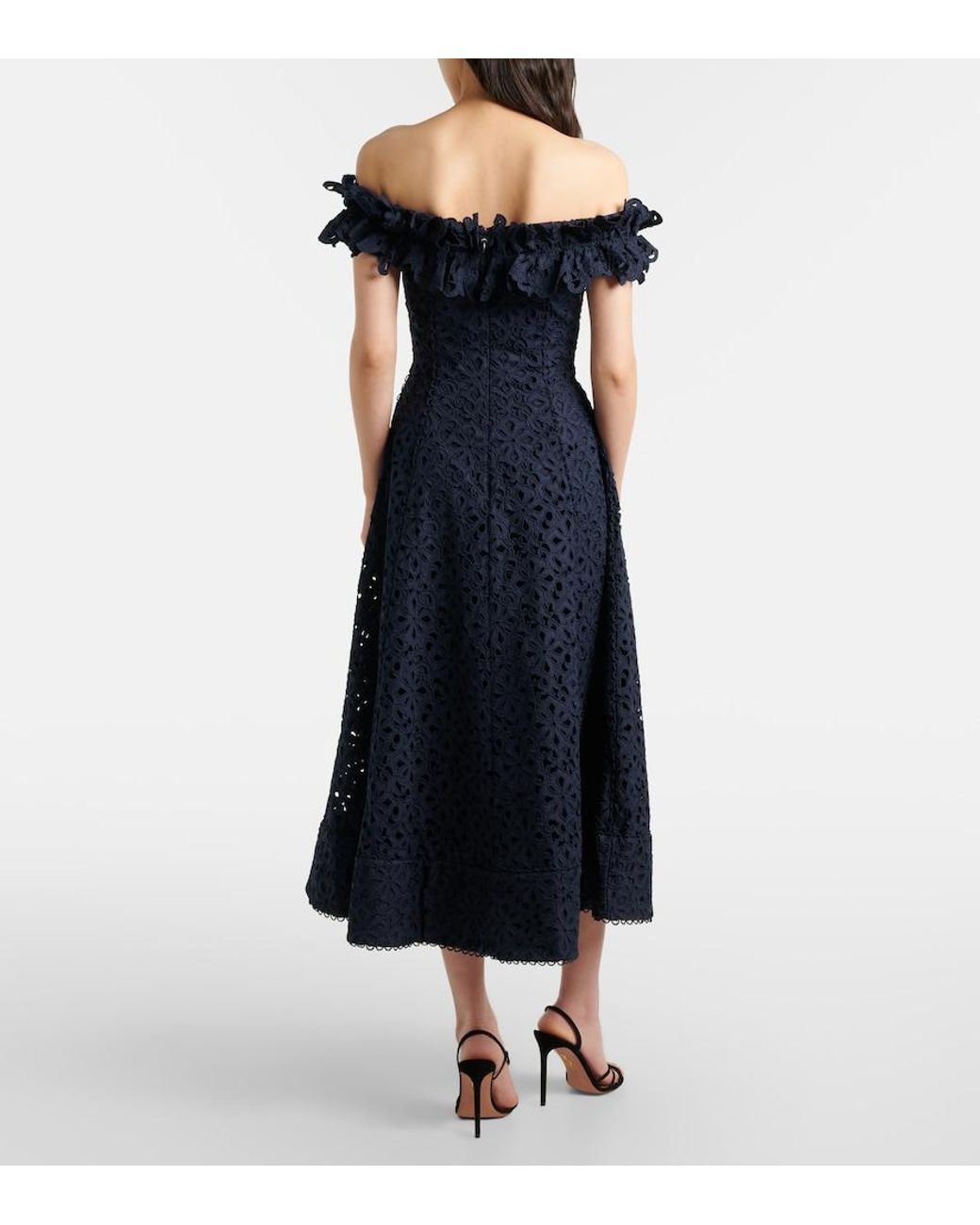 Rebecca Vallance Blue Antalya Broderie Anglaise Cocktail Dress