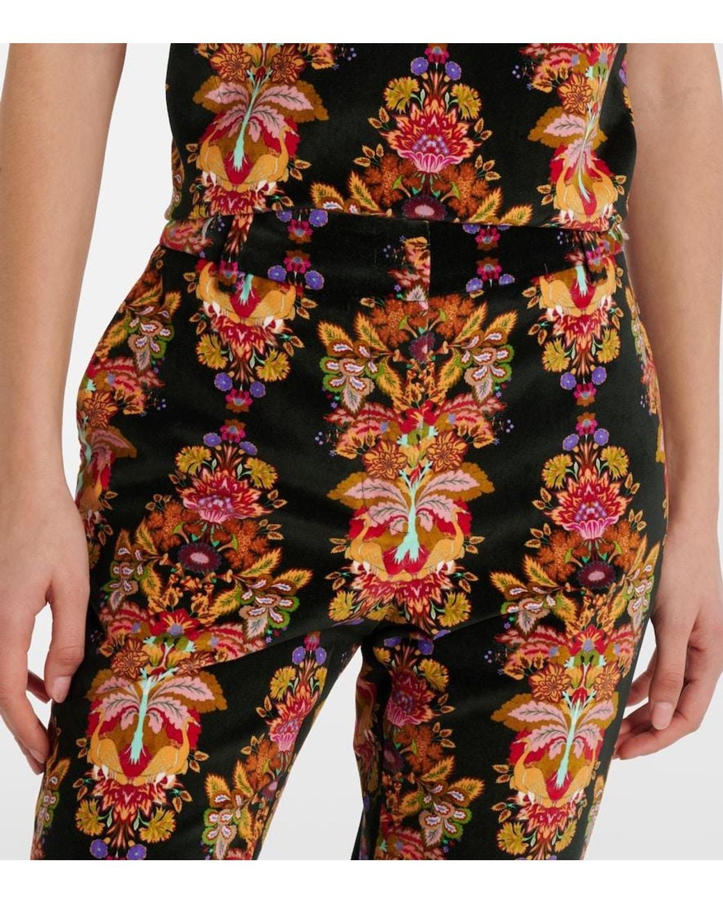 LaDoubleJ Orange 24/7 Printed Cropped Cotton Flared Pants