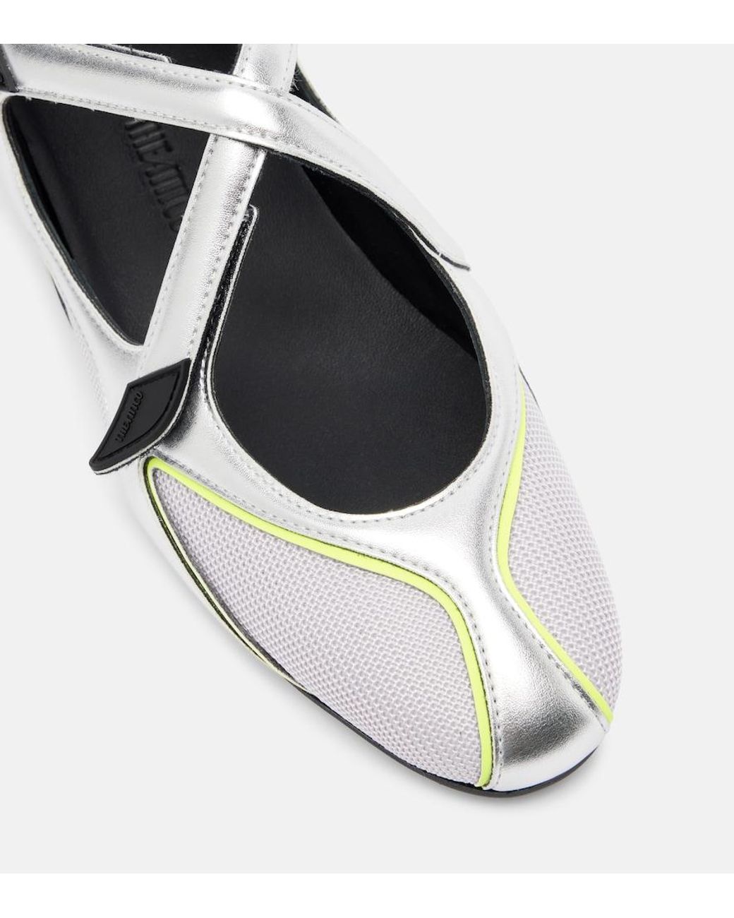 The Attico Black Floor01 Metallic Ballet Flats