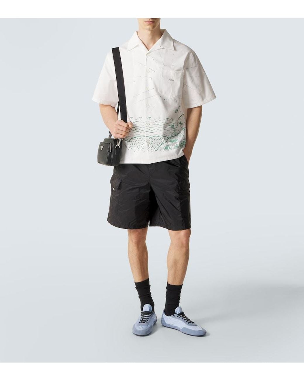 Camicia Bowling di Prada in White da Uomo