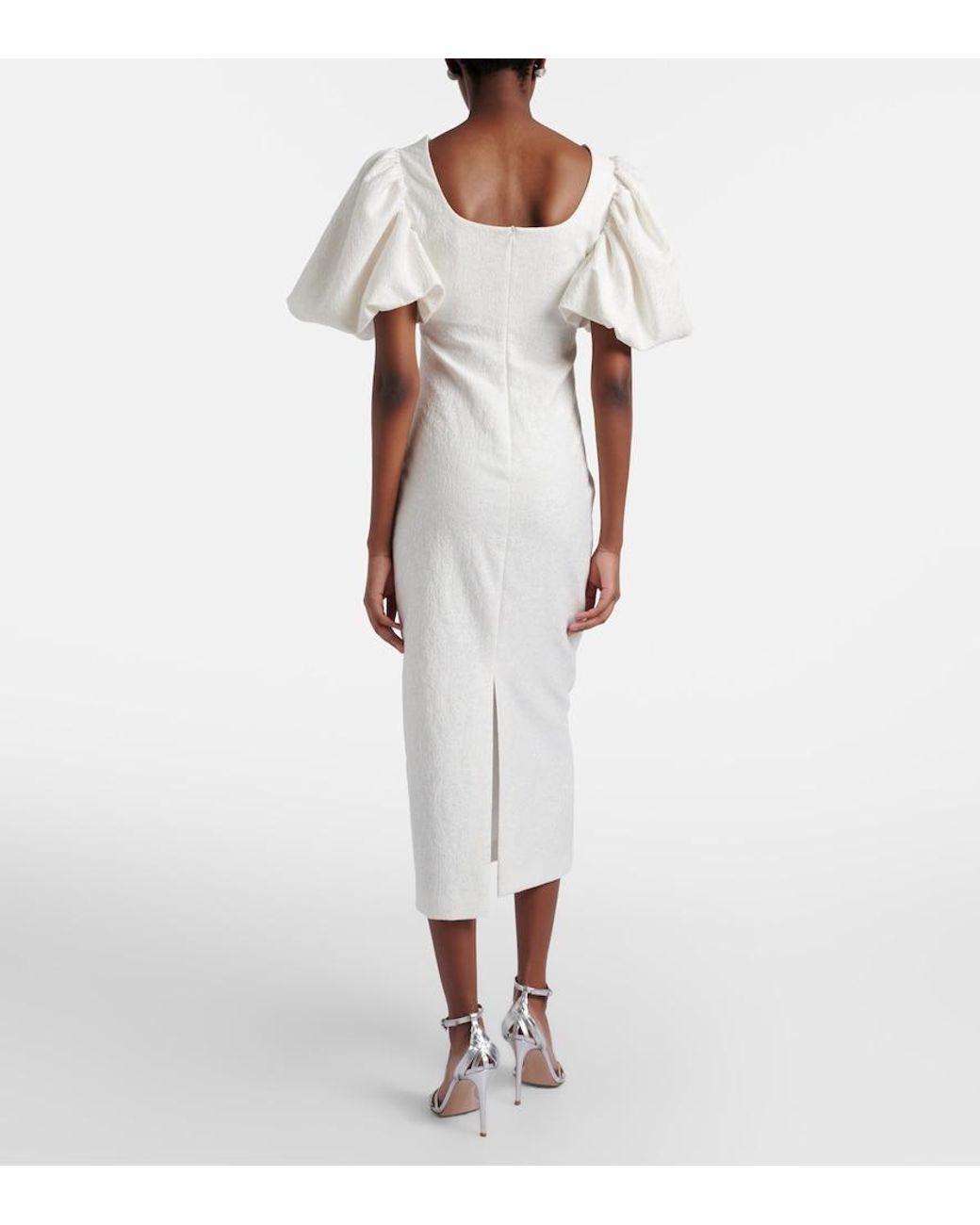 Max Mara White Elegante Quiz Floral Cocktail Dress