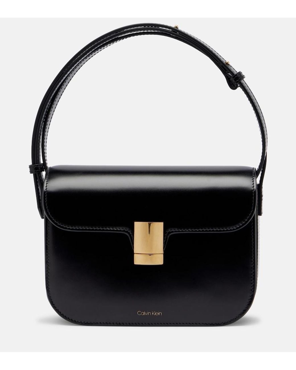 Calvin Klein Black Tilla Small Leather Shoulder Bag