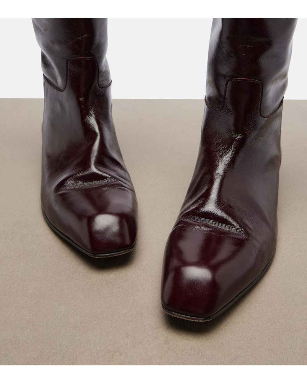 Khaite Brown Colt Leather Knee-High Boots