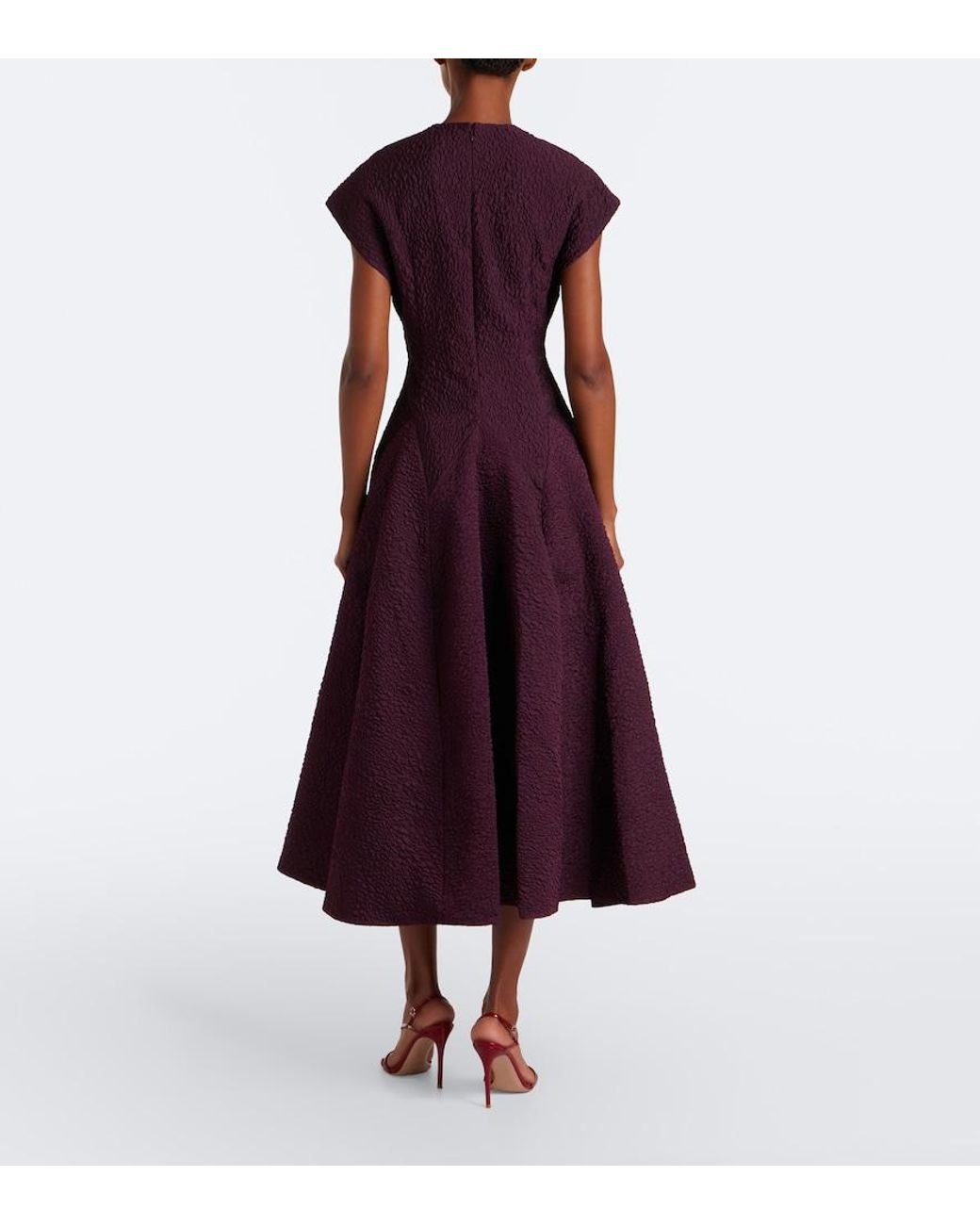 Roksanda Purple Rova Cloque Midi Dress