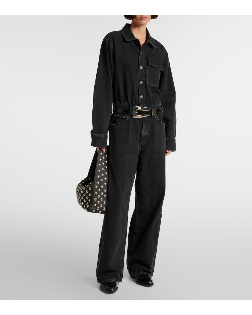 Agolde Black Jumpsuit Tane Aus Denim