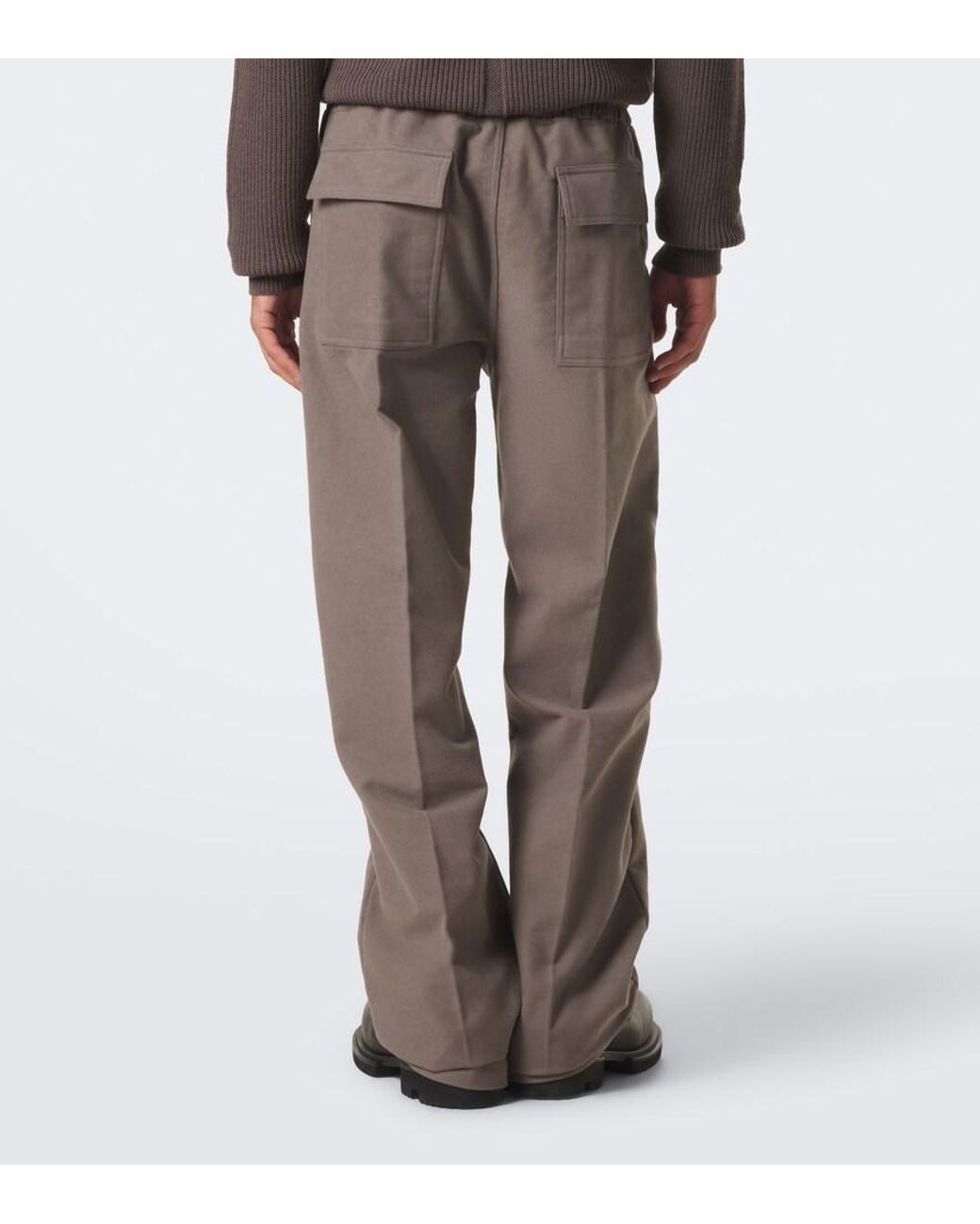 Rick Owens Gray Dietrich Cotton Twill Straight Pants for men