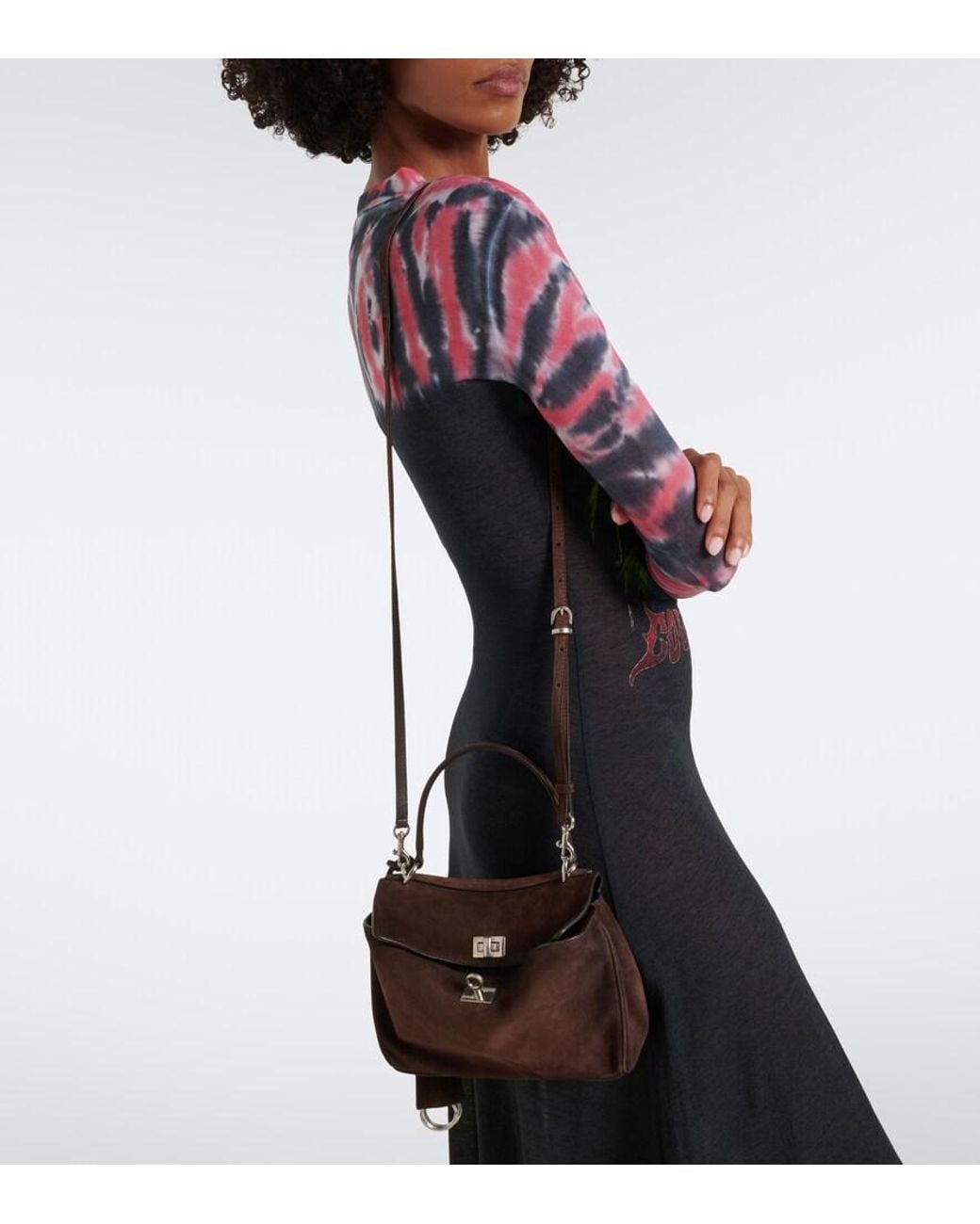Balenciaga Brown Rodeo Mini Suede Top-Handle Bag