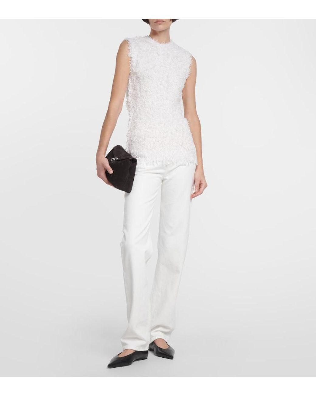 Totême White Silk Sweater Vest