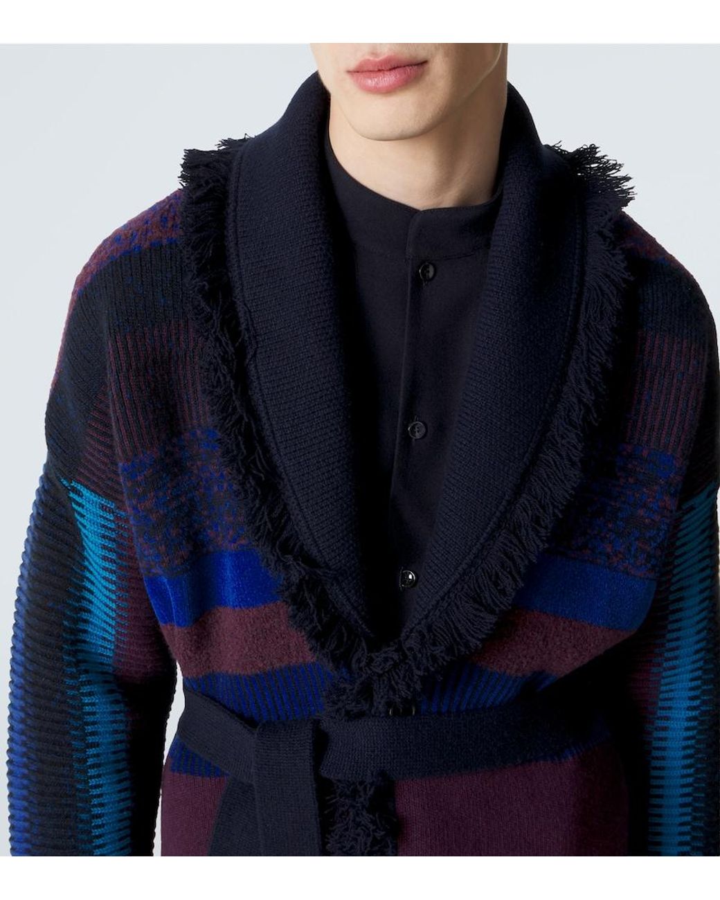 Giorgio Armani Blue X Alanui Cashmere-Blend Cardigan for men