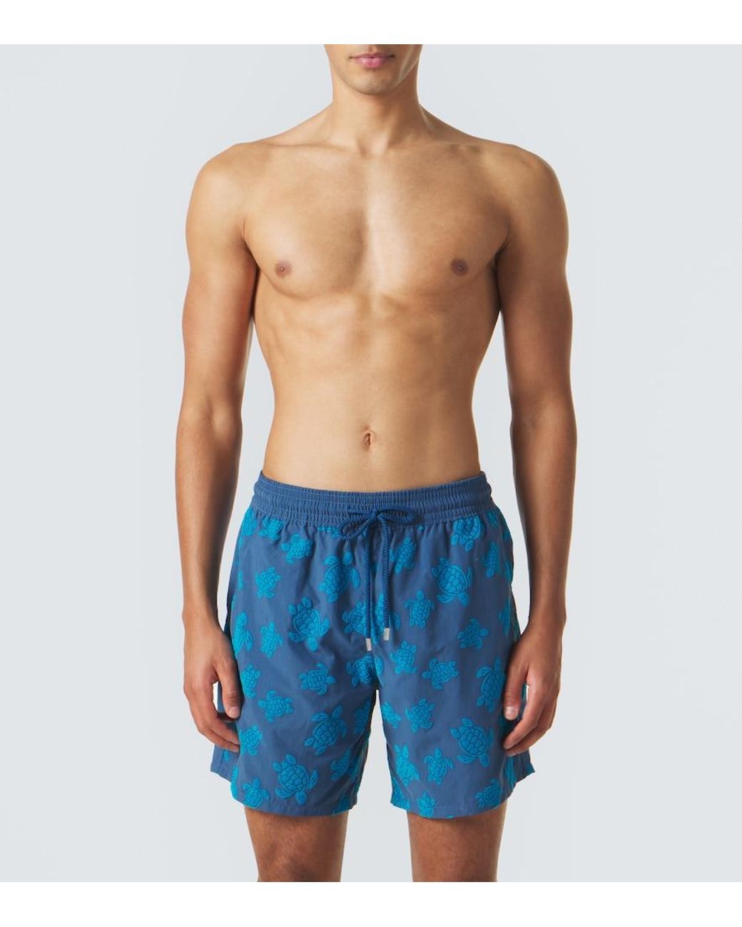 Vilebrequin Blue Moorea Printed Swim Trunks for men