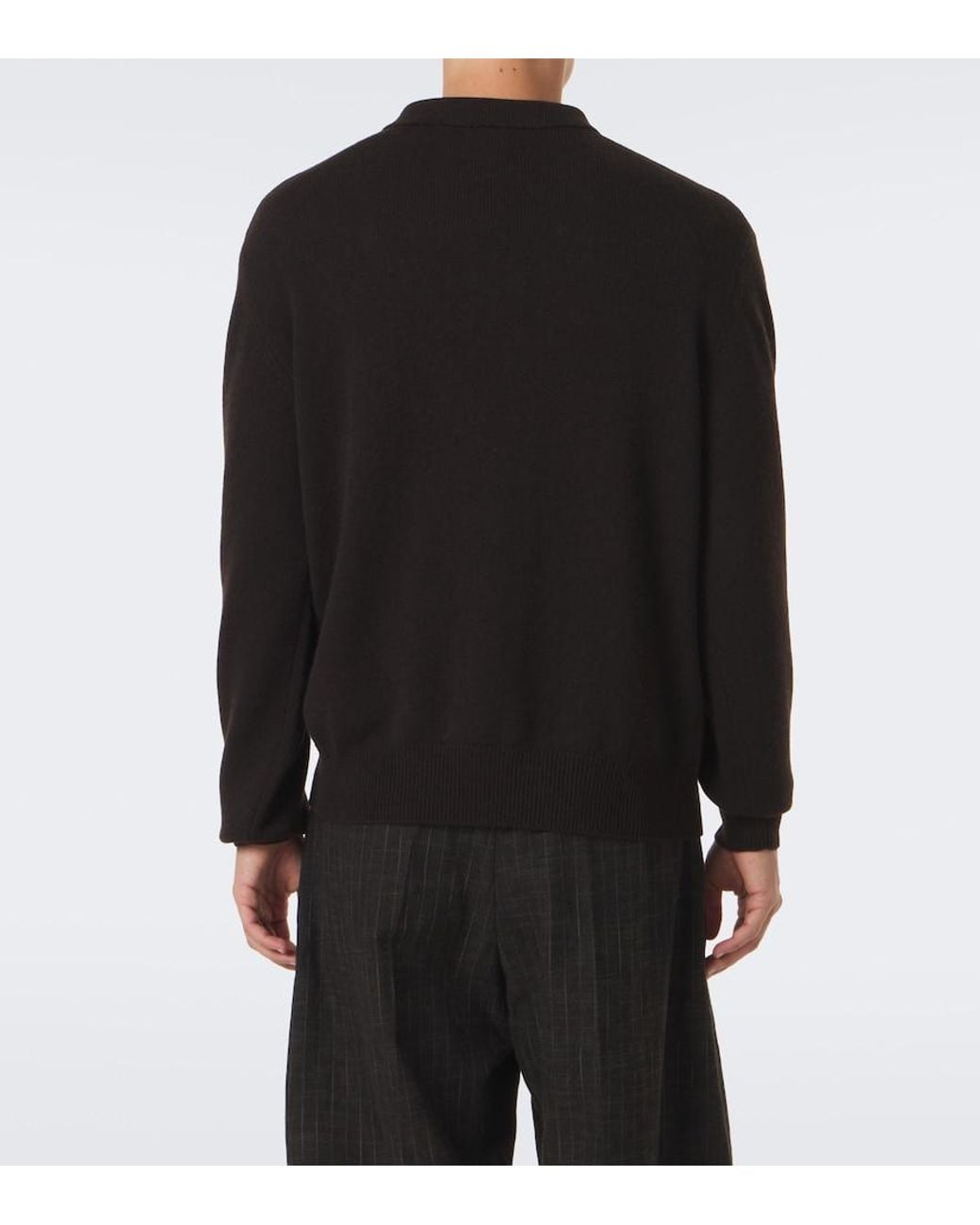 Lisa Yang Black Rufus Cashmere Polo Sweater for men