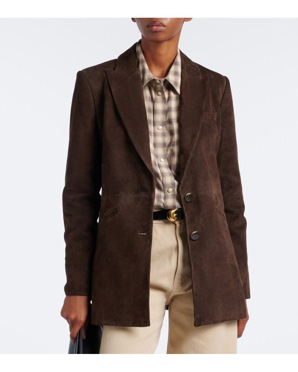 Veronica Beard Brown Maci Suede Blazer