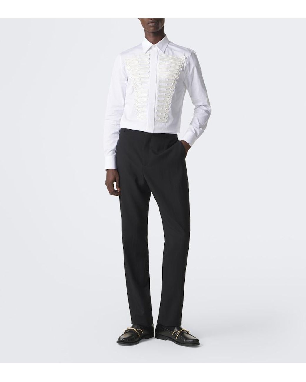 McQueen Black Wishbone Leather Loafers for men