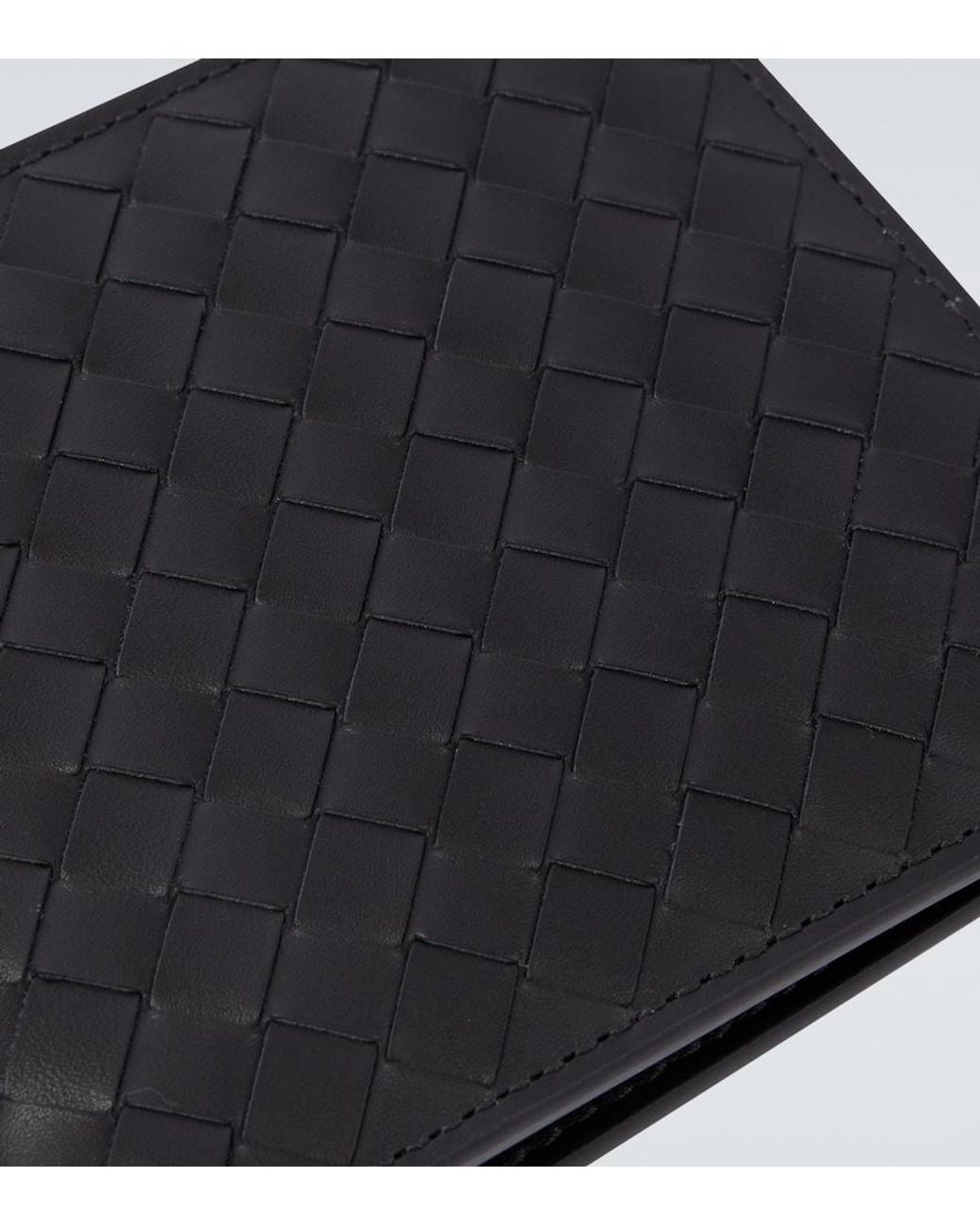 Bottega Veneta Black Intrecciato Leather Wallet for men