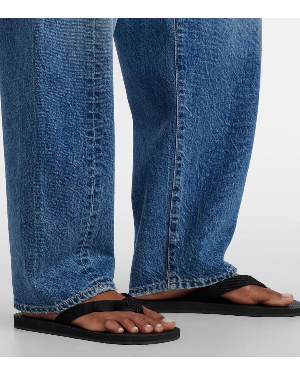 SLVRLAKE Denim Blue Jackson Low-Rise Wide-Leg Jeans