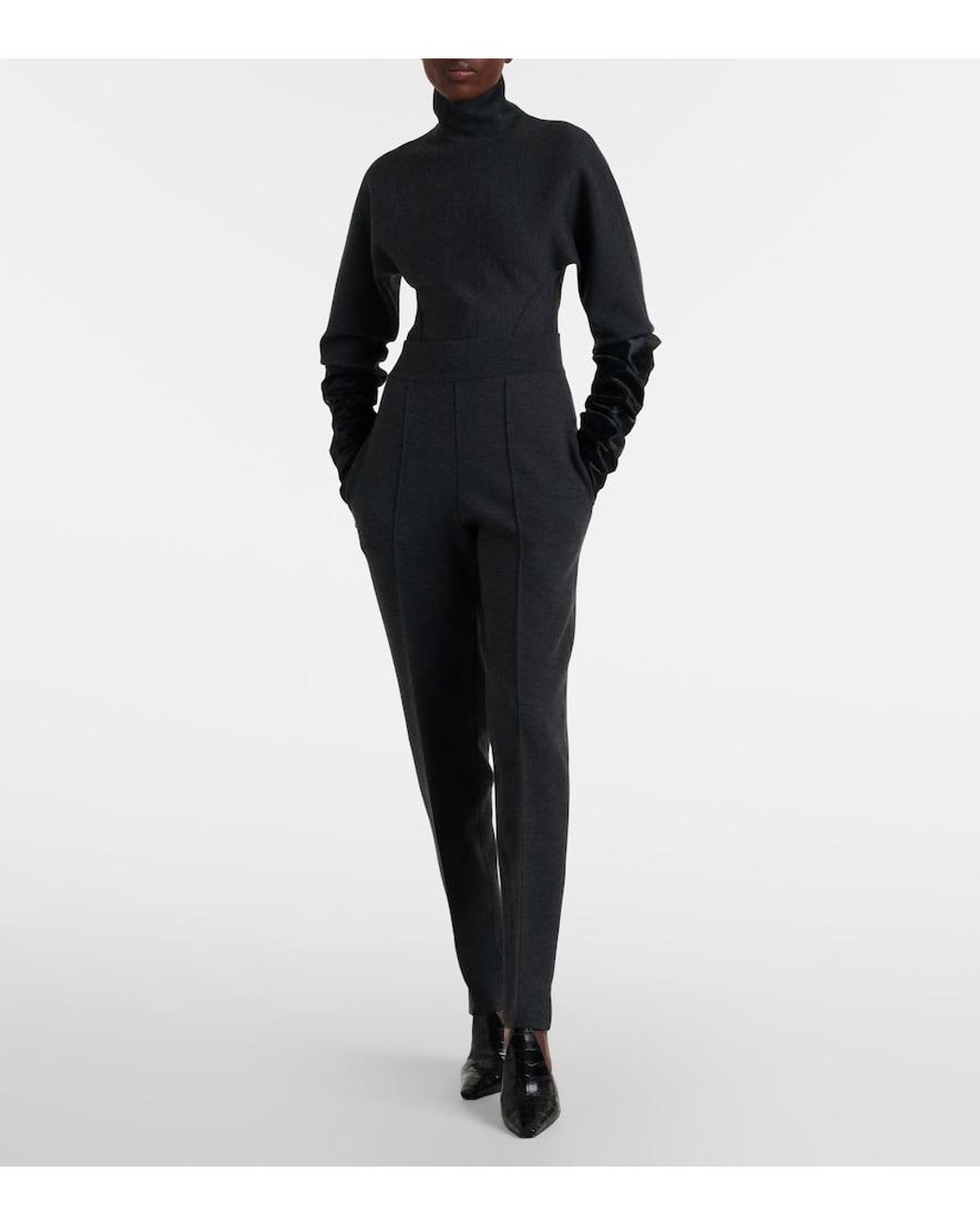 Alaïa Black Wool-Blend Turtleneck Sweater