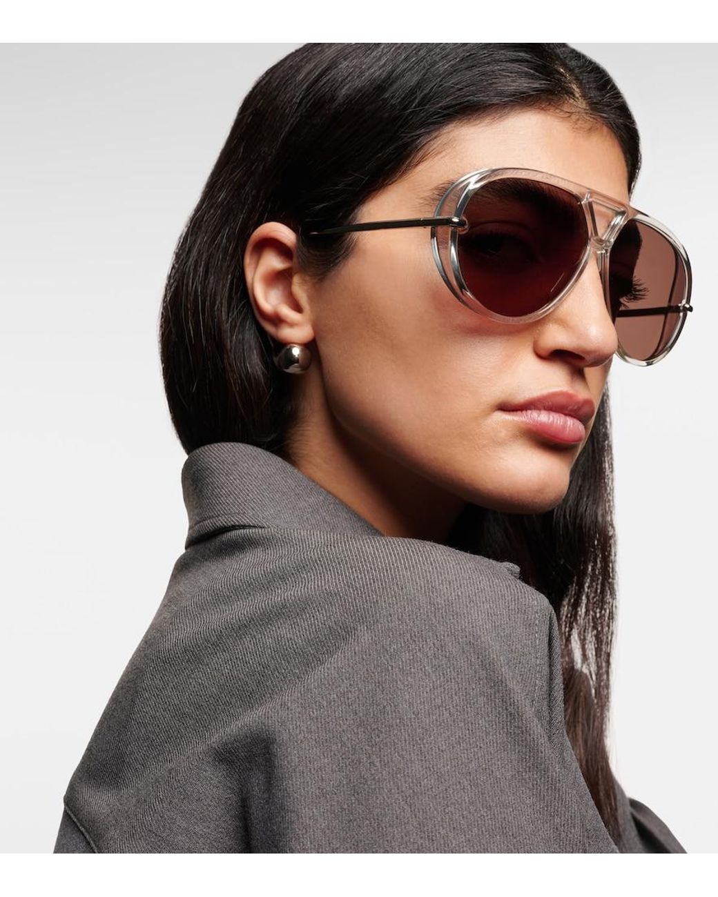 Bottega Veneta Gray Aviator Sunglasses