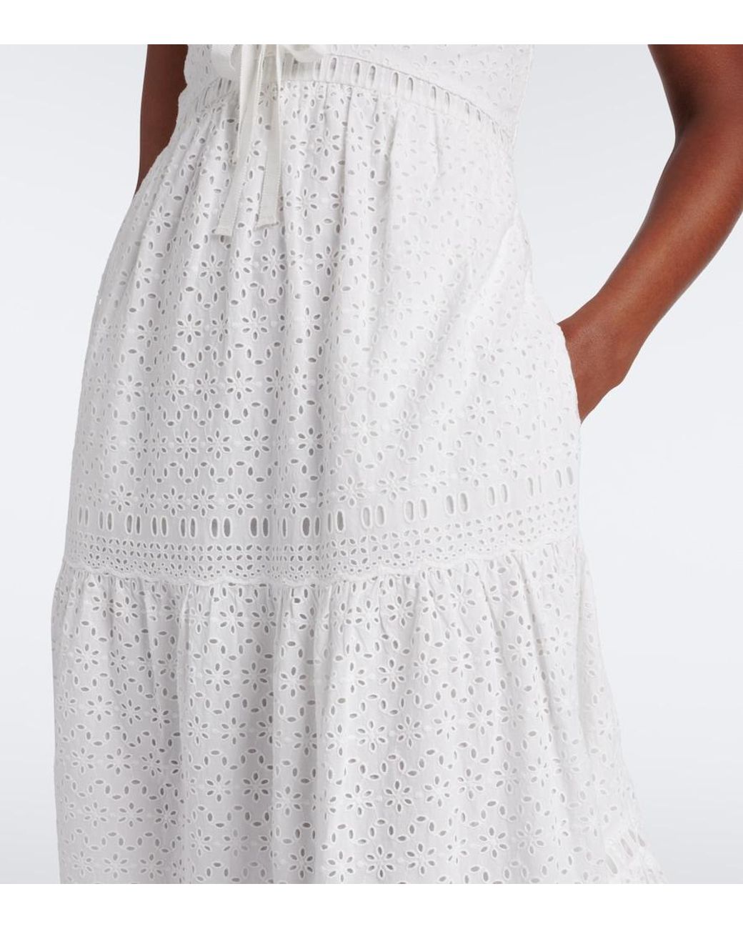 Ulla Johnson White Constance Broderie Anglaise Midi Dress