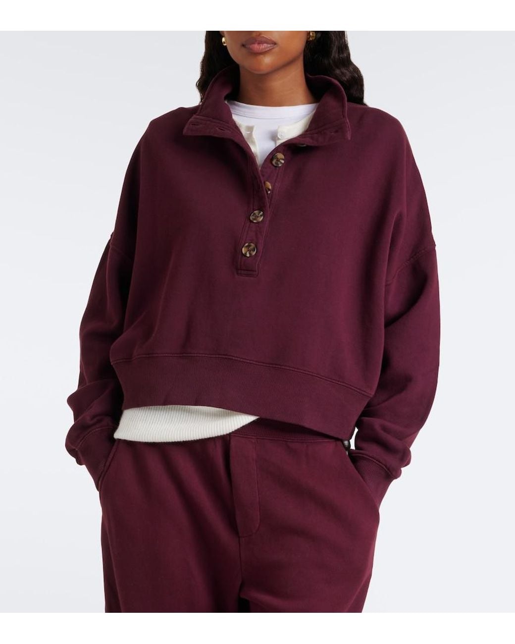 Velvet Purple Fatima Cotton Jersey Sweatshirt