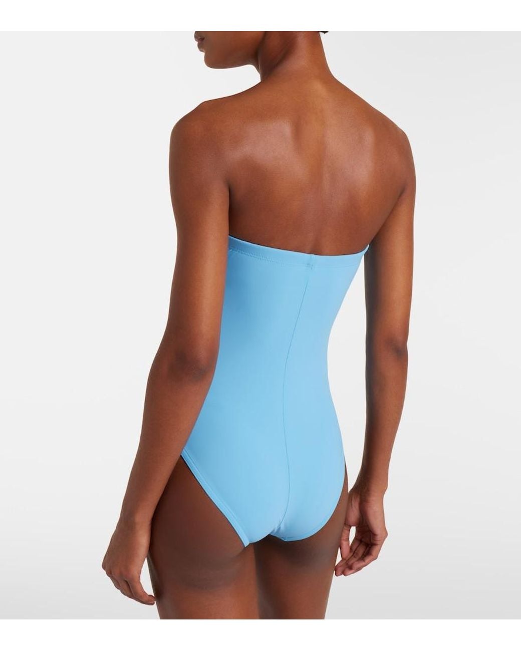 Karla Colletto Blue Basics Ruched Swimsuit