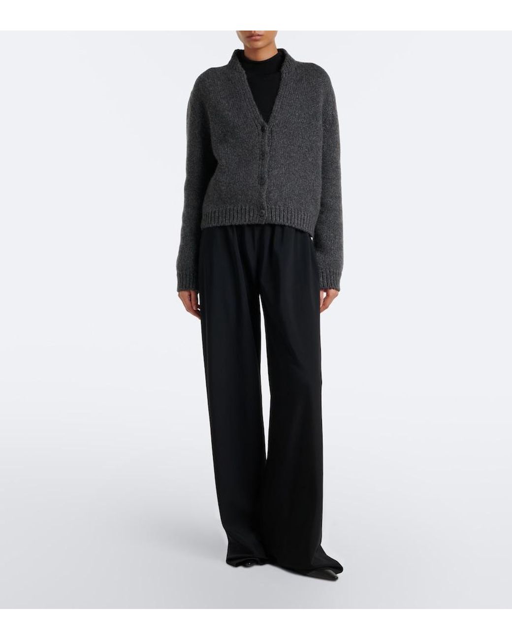 The Row Black Poynta Cashmere Cardigan