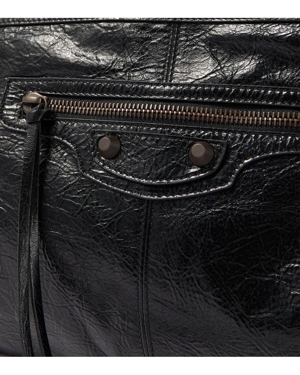 Balenciaga Black Le City Leather Phone Pouch for men