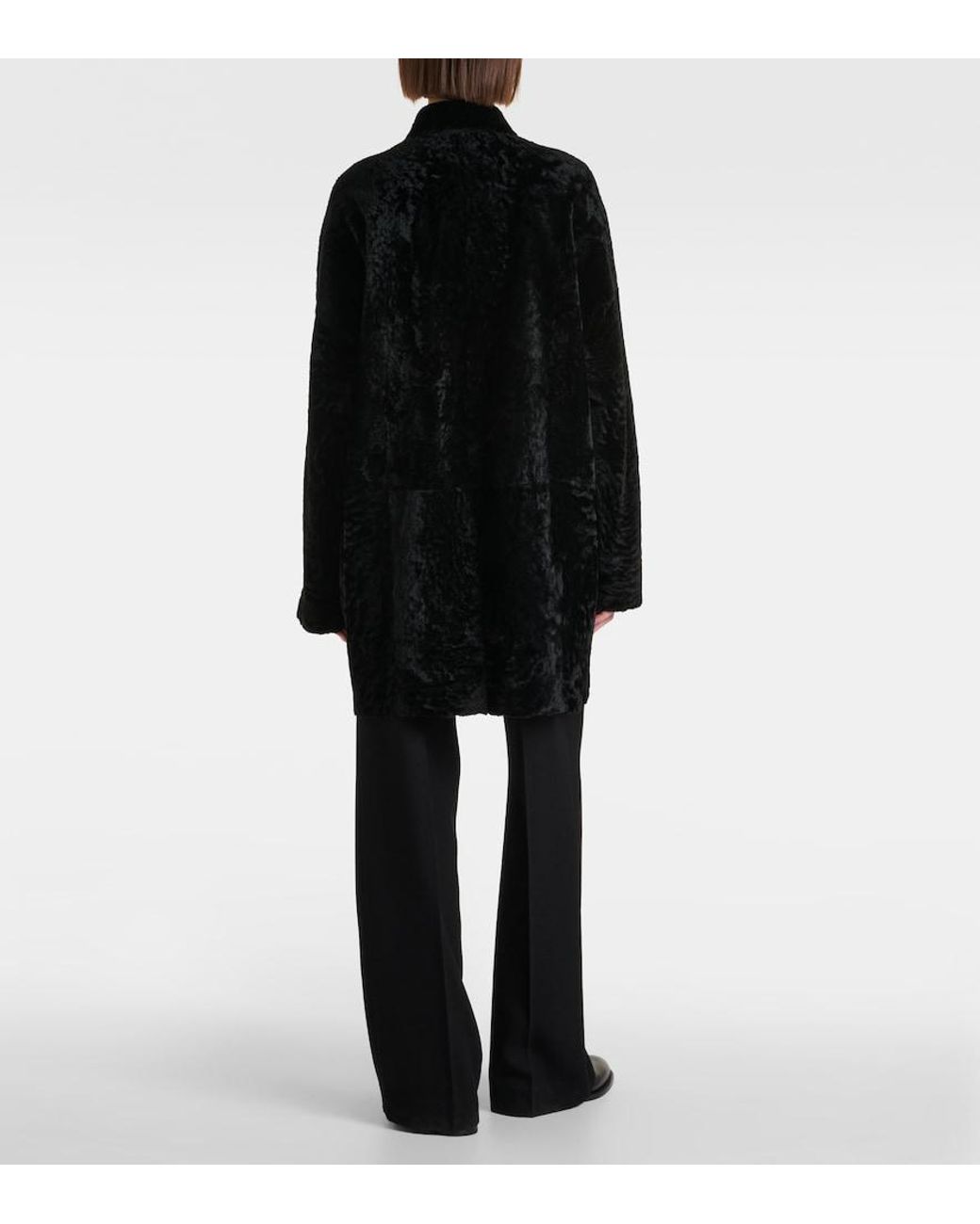 The Row Black Sheeran Shearling Coat