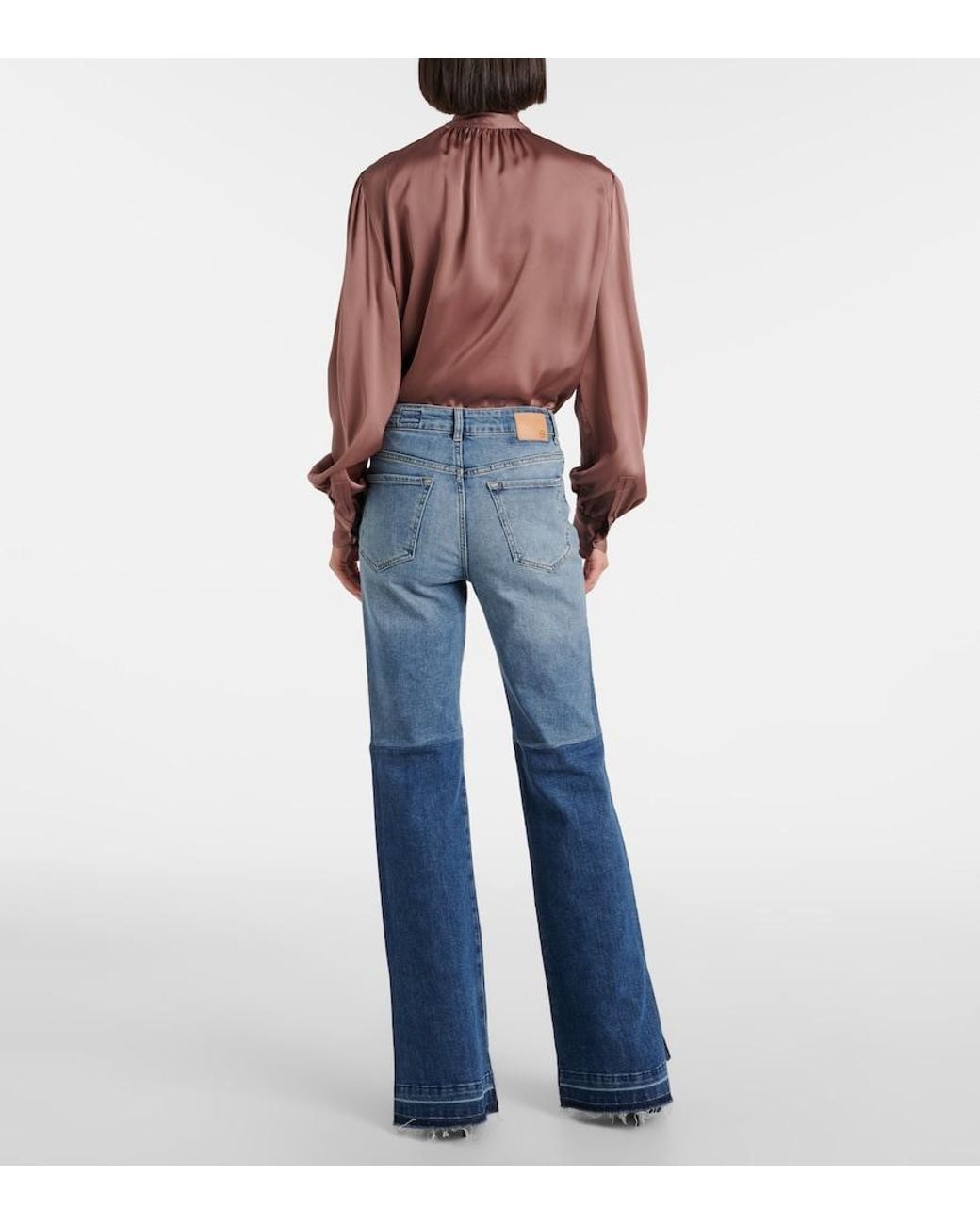 AG Jeans Blue La Croisette High-Rise Flared Jeans
