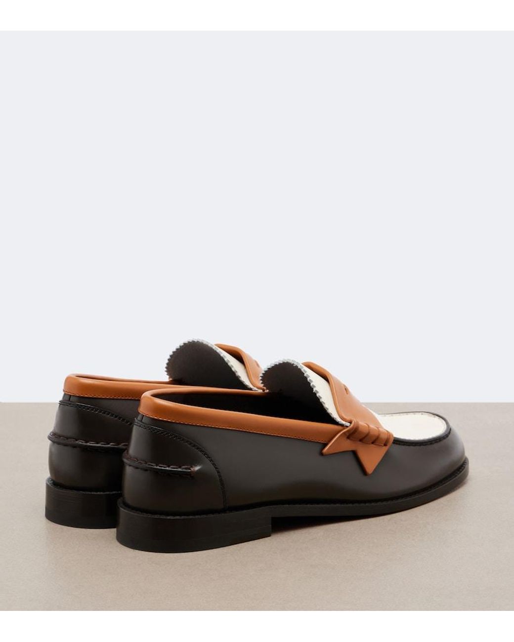 Christian Louboutin Brown Plato Leather Penny Loafers
