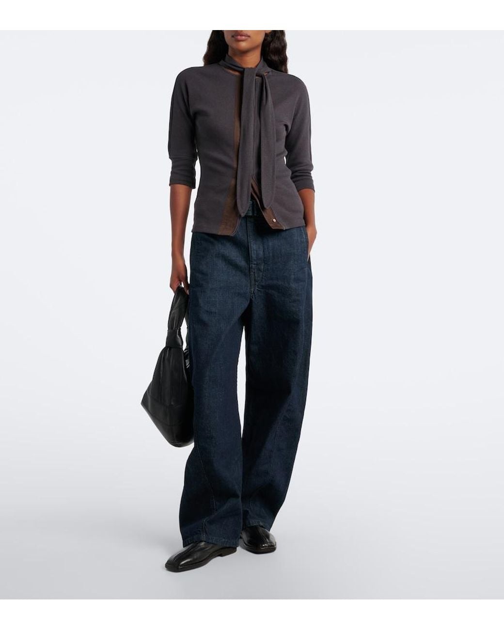 Lemaire Black Cotton And Linen-Blend Jersey T-Shirt
