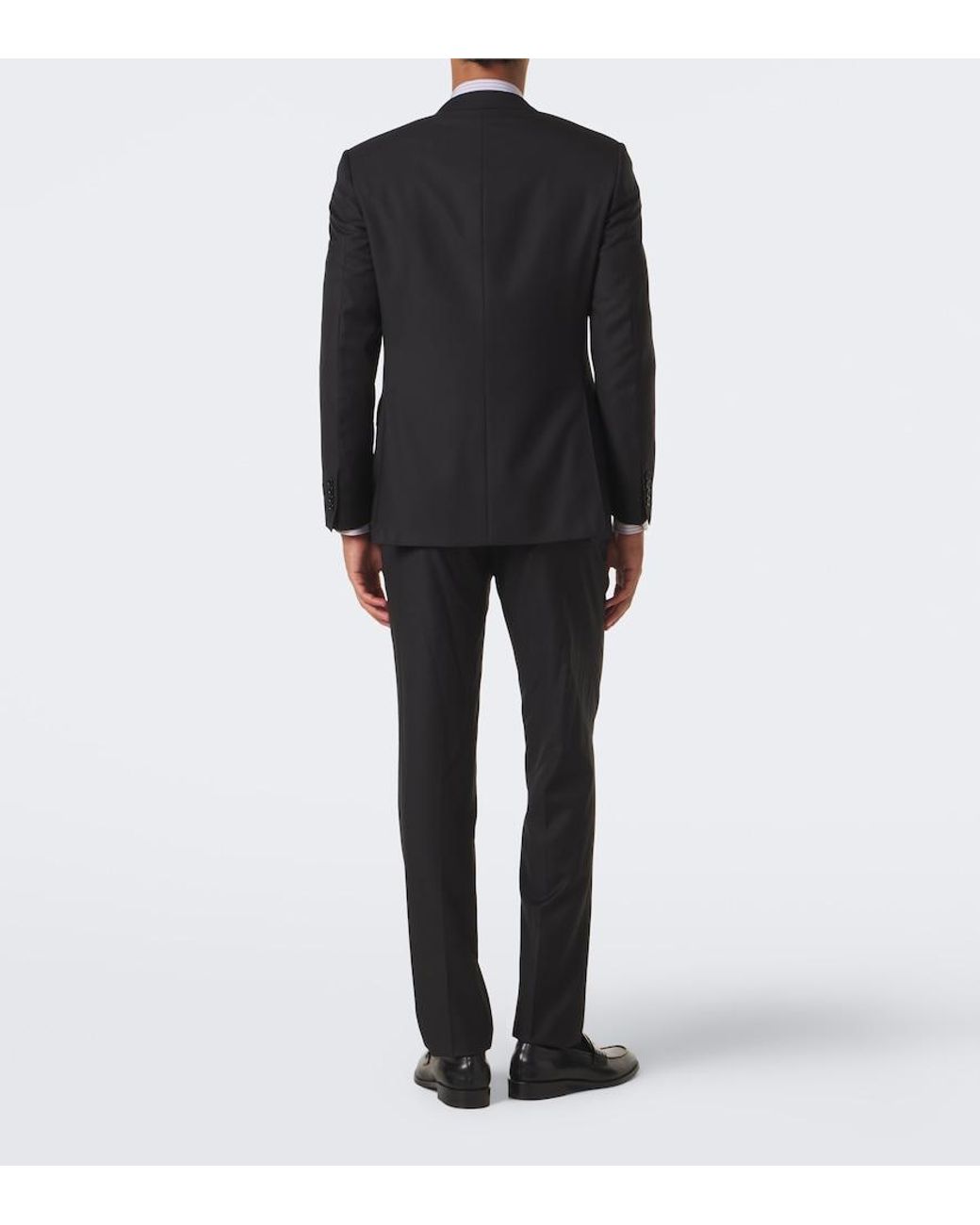 Canali Black Single-Breasted Wool Suit for men