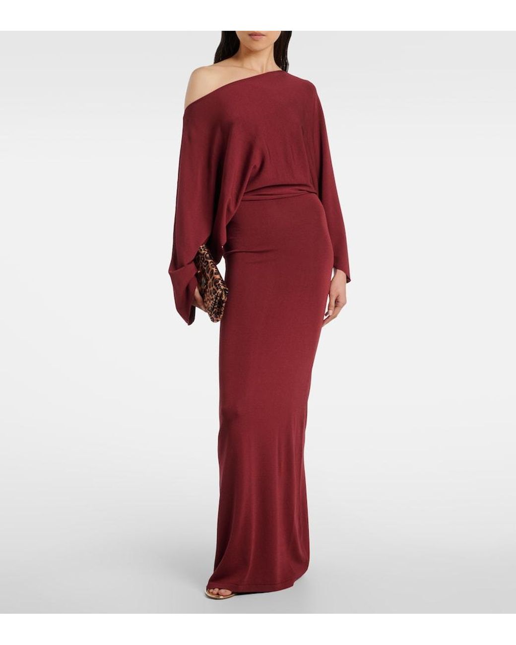 AYA MUSE Red One-Shoulder Maxi Dress