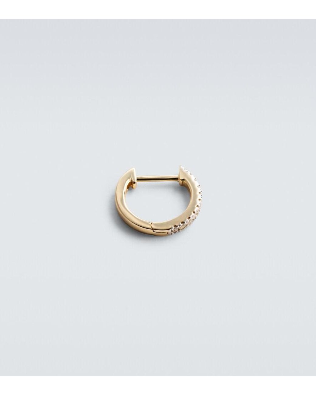 Mateo White 14Kt Single Hoop Earring With Diamonds And Freshwater Pearl for men