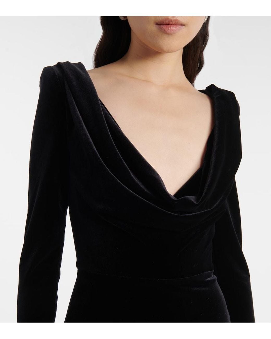 Alex Perry Black Velvet Corset Dress