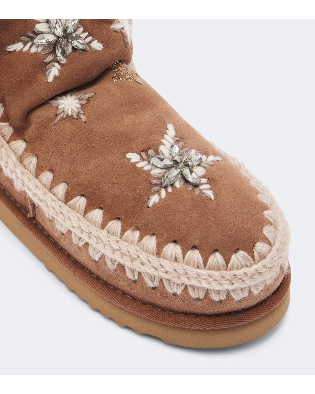 Mou Brown 18 Embellished Suede Ankle Boots