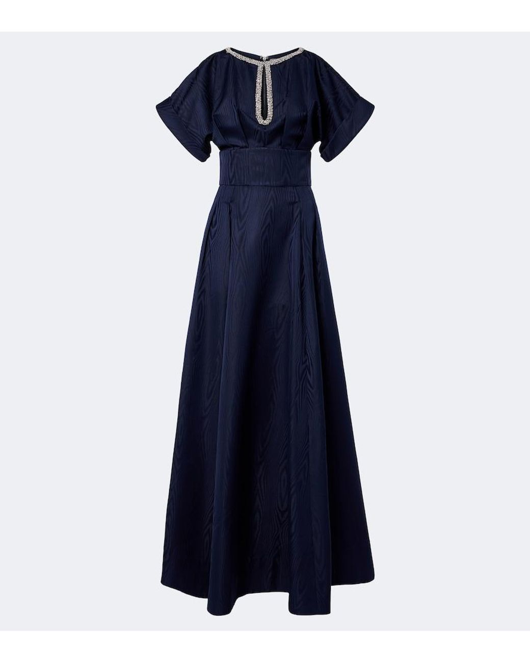 Rebecca Vallance Blue Sapphire Embellished Taffeta Gown