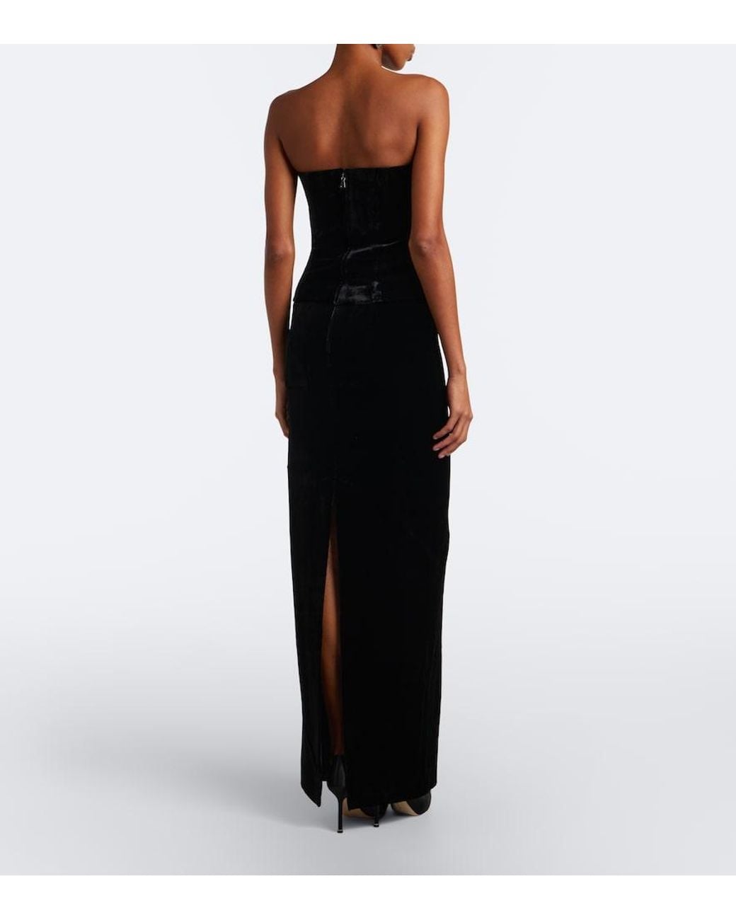 Roland Mouret Black Velvet Maxi Skirt