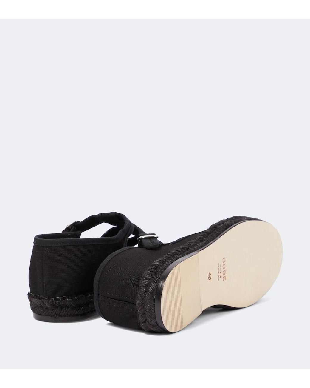 Bode Black Peggy Canvas Espadrilles for men