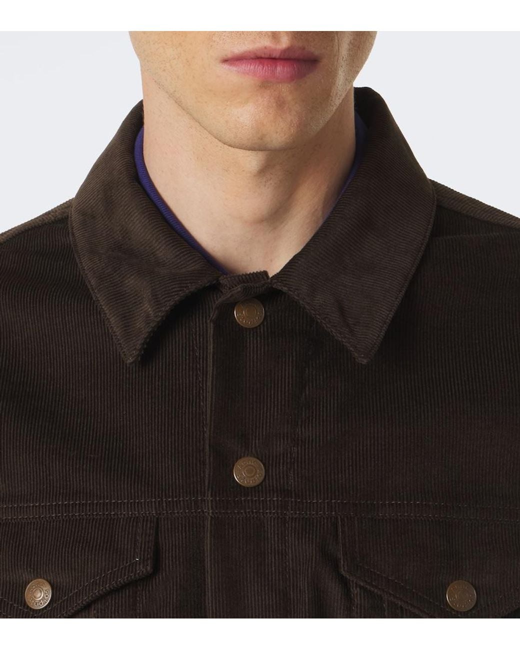 Acne Black Patch-Applique Cotton Corduroy Jacket for men