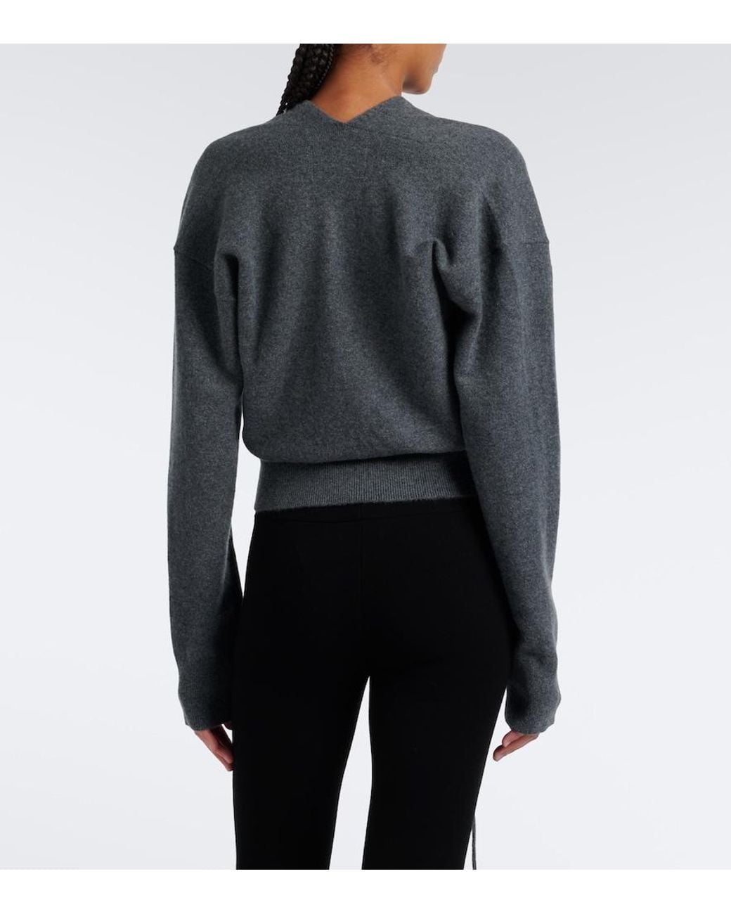 Extreme Cashmere Gray N°516 Ella Cashmere-Blend Wrap Cardigan