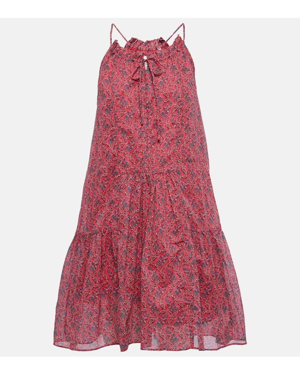 Isabel Marant Red Kayne Printed Cotton Minidress