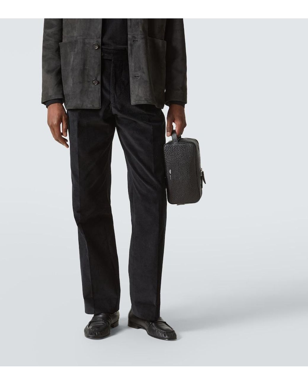 Metier Black Leather Pouch for men