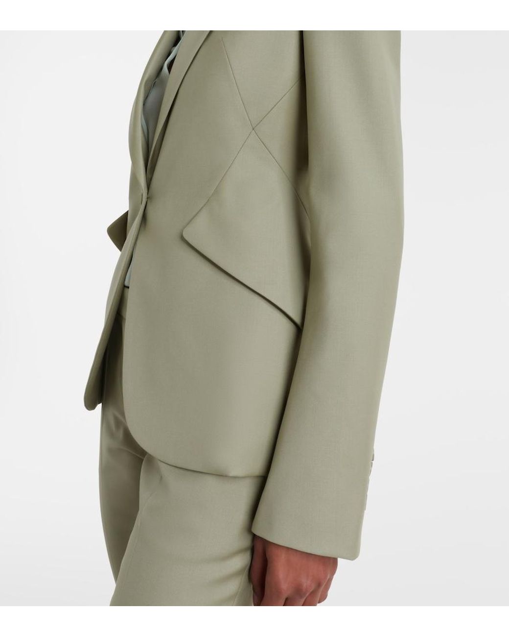 McQueen Green Wool Blazer