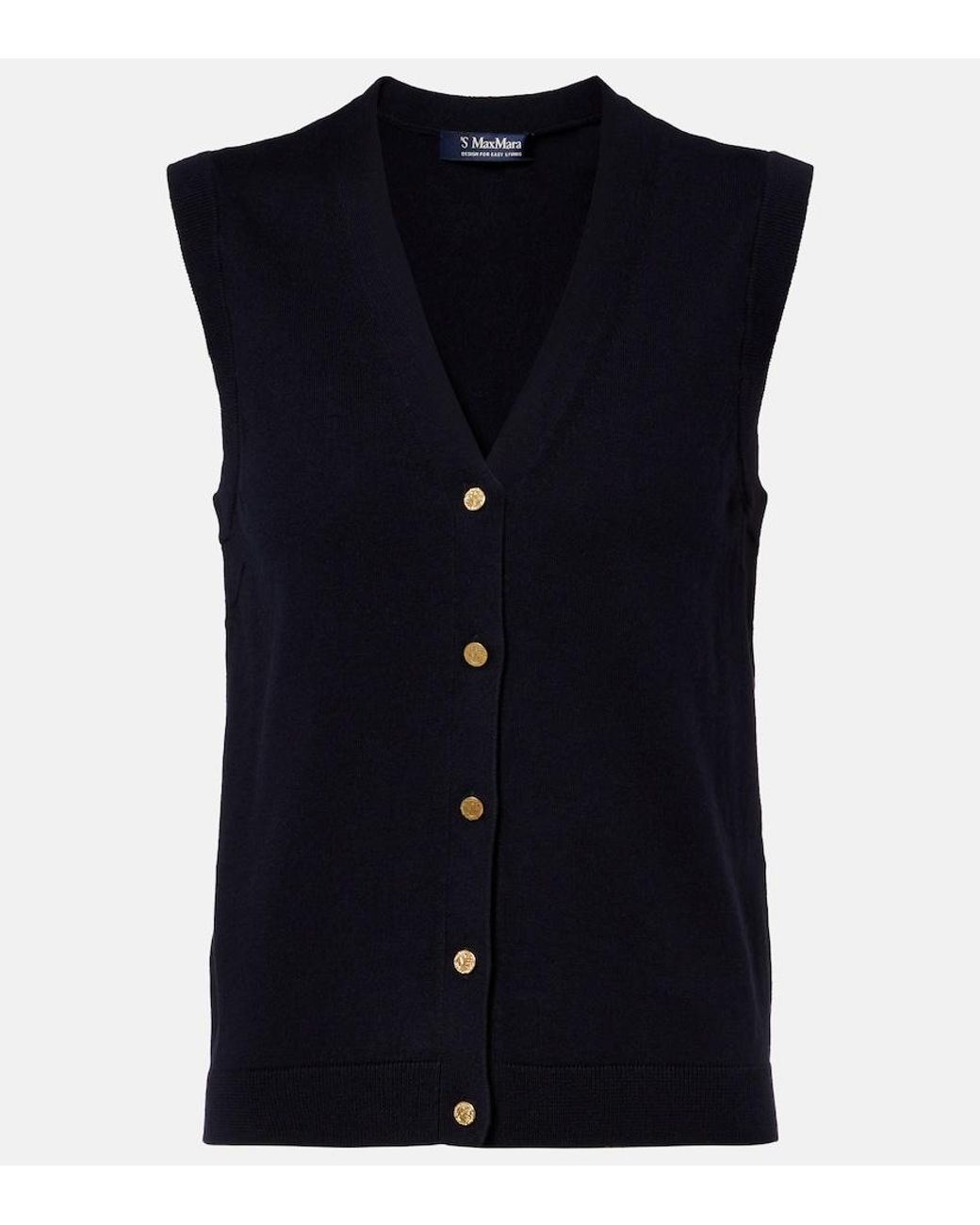 Max Mara Blue Cotton And Silk Vest