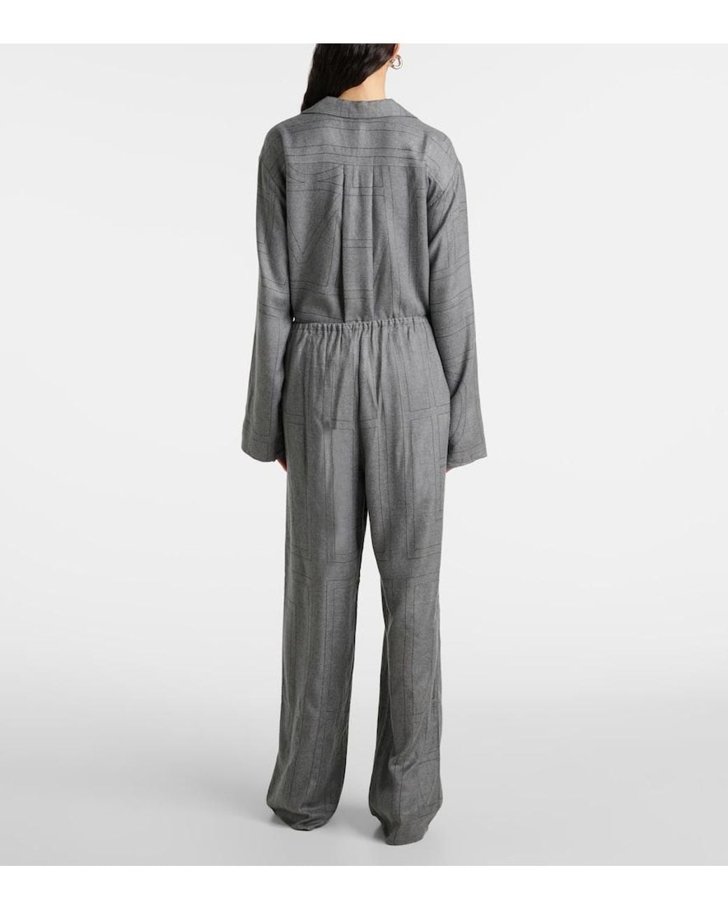 Totême Gray Monogram Trousers