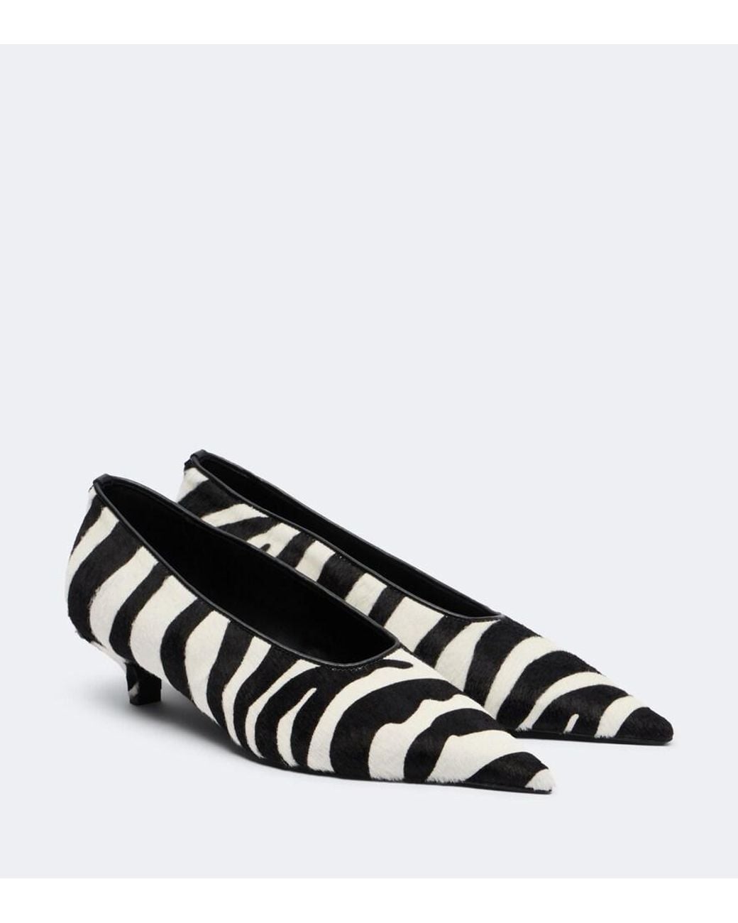 Totême Black Zebra-Print Calf Hair Pumps