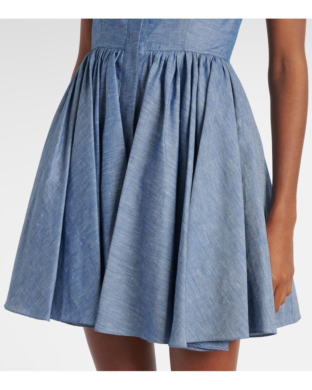 Alaïa Blue Chambray Bustier Dress